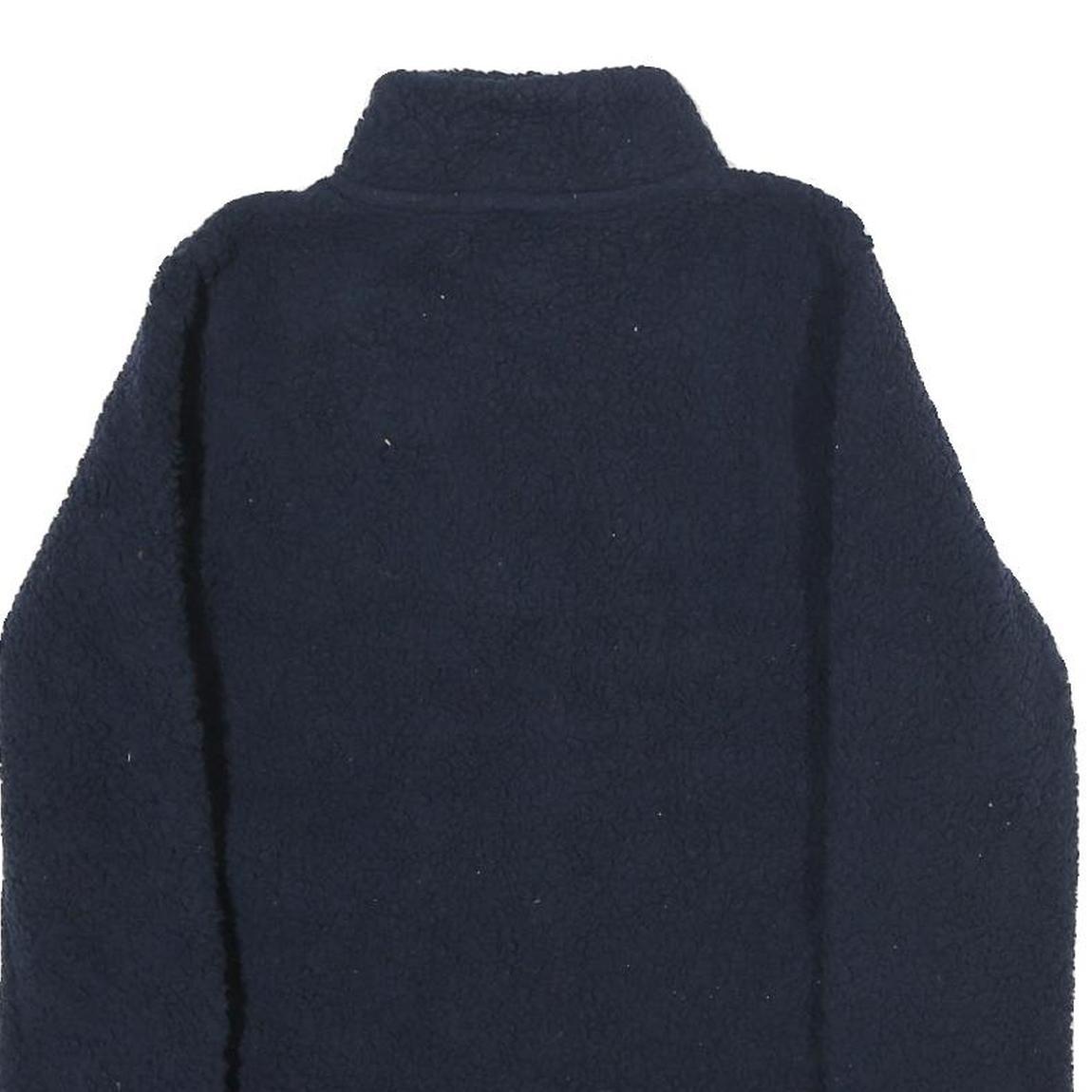 TOMMY HILFIGER Womens Navy Blue Plain Fleece Pullover Crew Neck Jumper XS