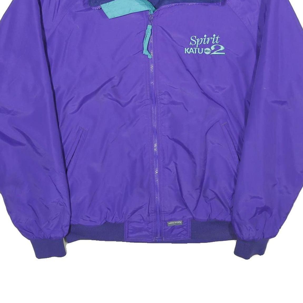 SIERRA SPORT Mens Purple Outdoor Jacket M Nylon Plain Zip Collar