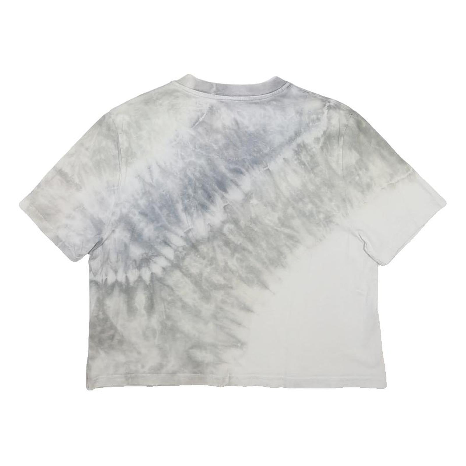 KARL KANI Womens Grey & White Graphic T-Shirt S Short Sleeve Crew Neck Cotton