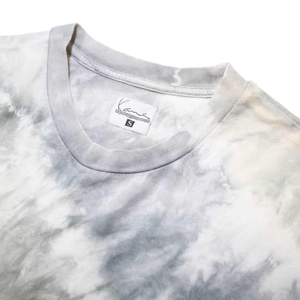 KARL KANI Womens Grey & White Graphic T-Shirt S Short Sleeve Crew Neck Cotton