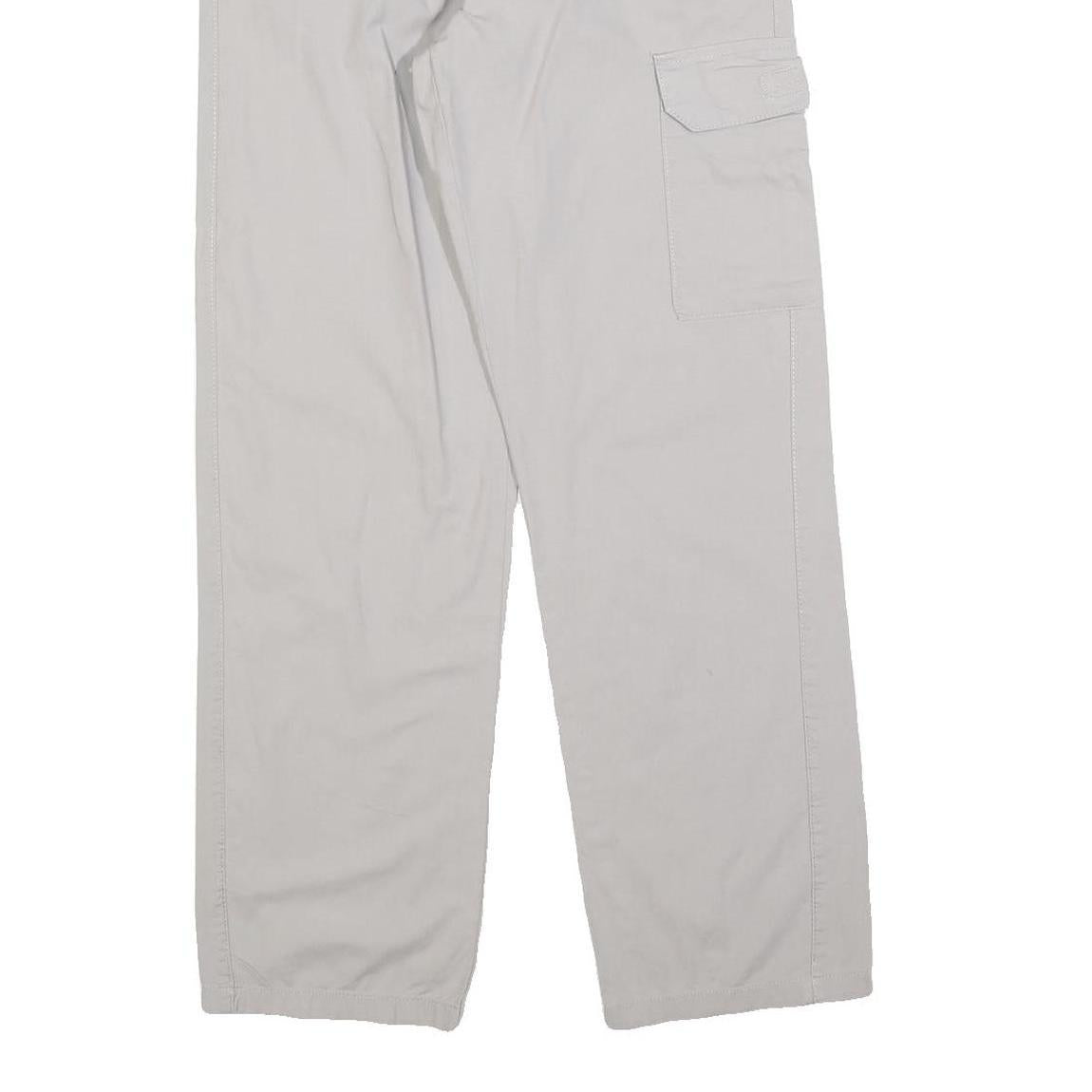 ATLAS FOR MEN Mens Polyester Blend Light Grey Relaxed Cargo Trousers W30 L32