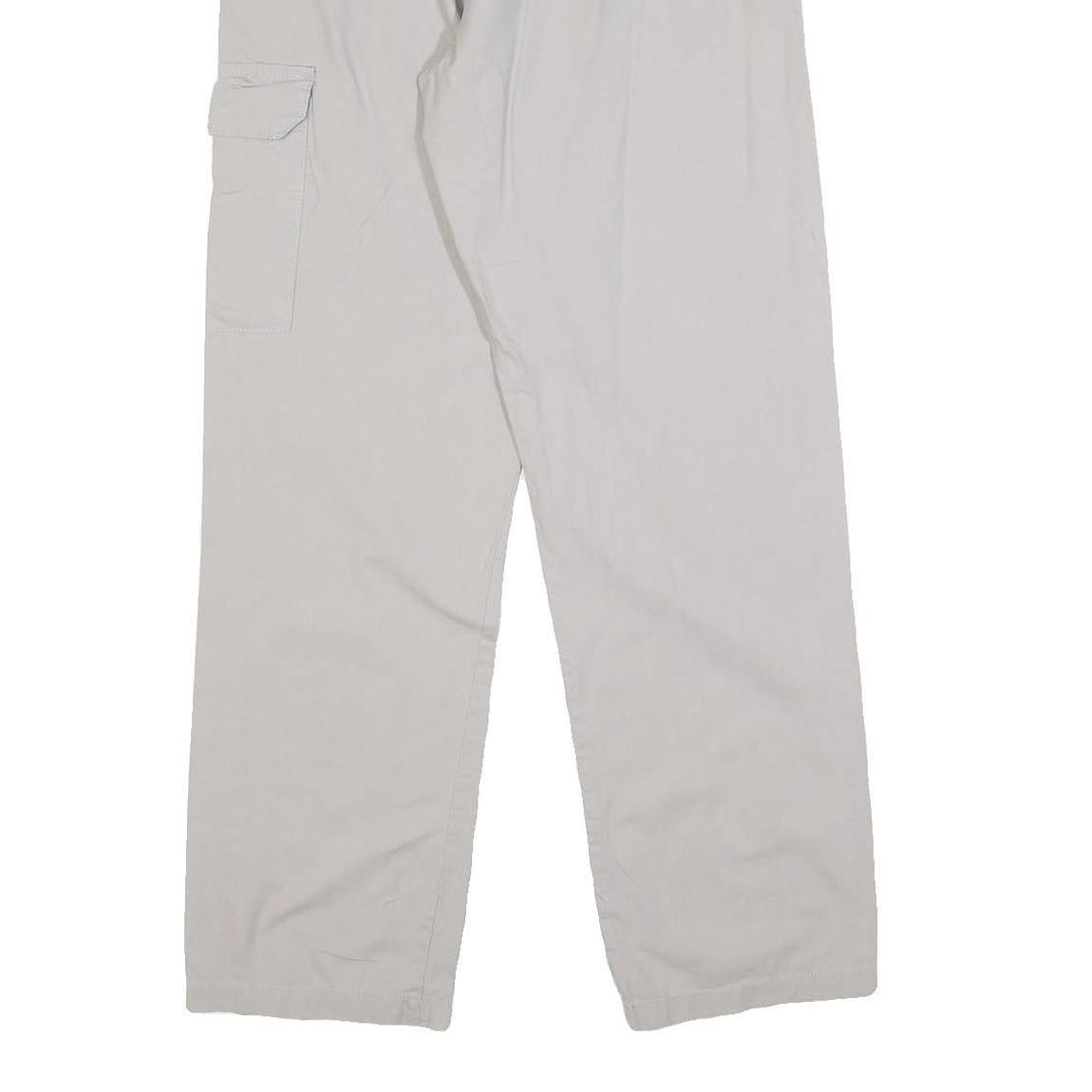 ATLAS FOR MEN Mens Polyester Blend Light Grey Relaxed Cargo Trousers W30 L32