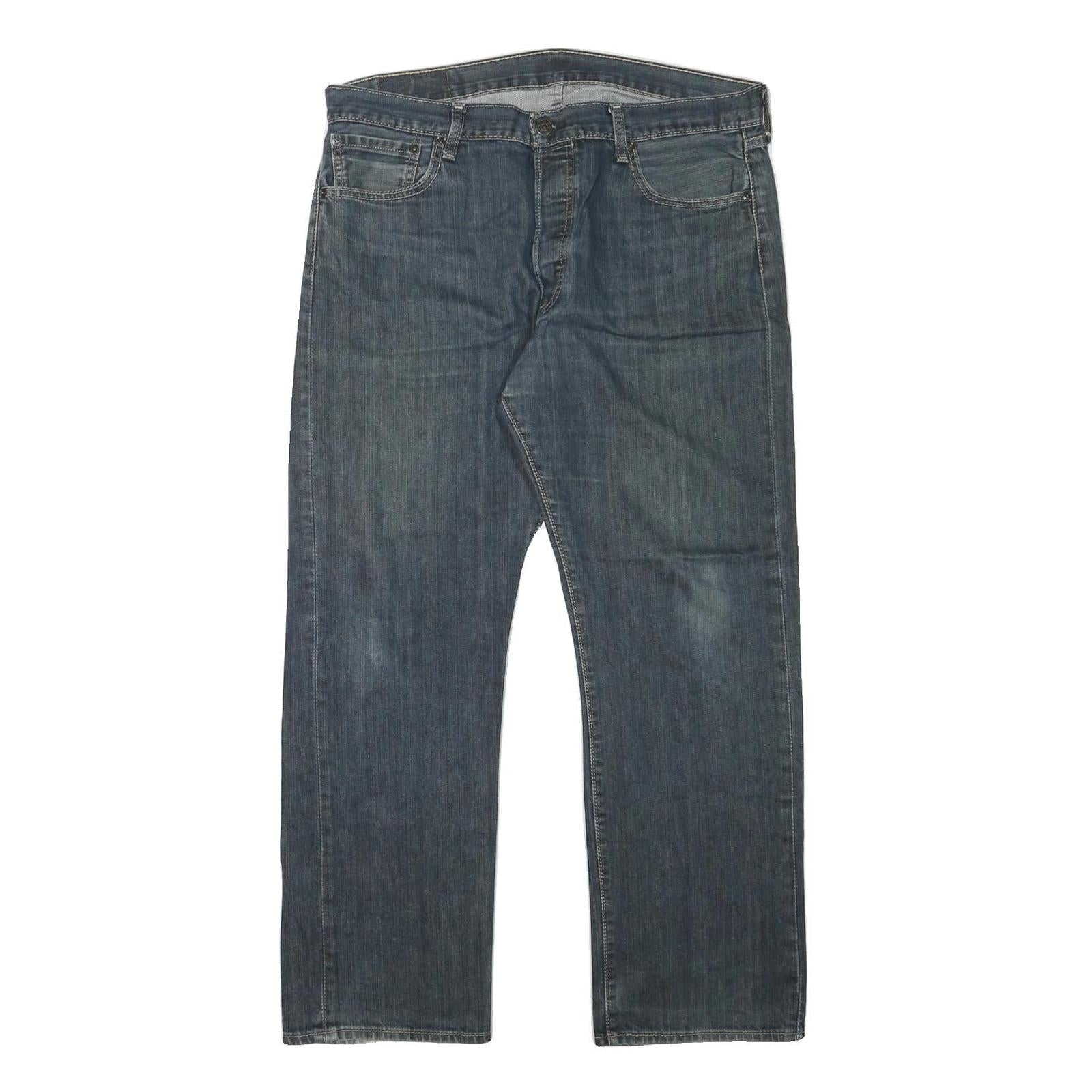 LEVI'S 501 Mens Jeans Blue Regular Straight Denim Medium W36 L28 Classic Button