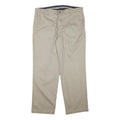 DOCKERS Mens Regular Beige Cotton Blend Trousers W36 L29 Zip Closure