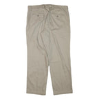 DOCKERS Mens Regular Beige Cotton Blend Trousers W36 L29 Zip Closure