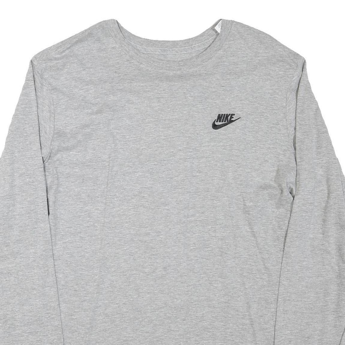 NIKE Mens Joggers Grey L W20 L30 Cotton Blend Slim Tapered Comfortable Casual