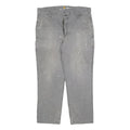 CARHARTT Mens Relaxed Fit Grey Workwear Cotton Blend Jeans W40 L32 Durable Zip