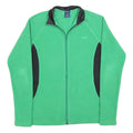 REEBOK Womens Green & Black Zip Jacket M Polyester Plain Sports Activewear