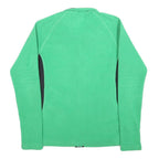 REEBOK Womens Green & Black Zip Jacket M Polyester Plain Sports Activewear