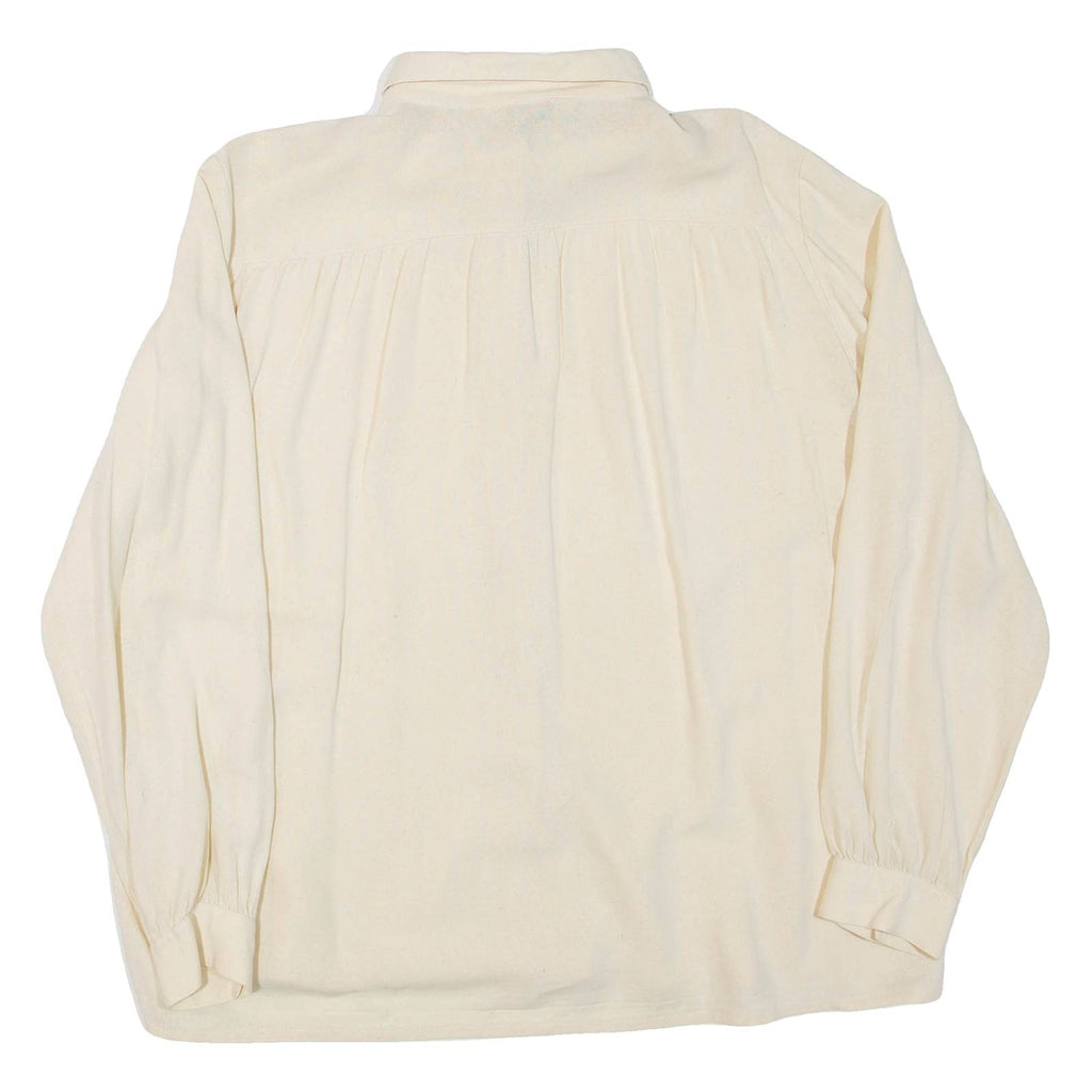Womens Shirt Beige Collared Long Sleeve L