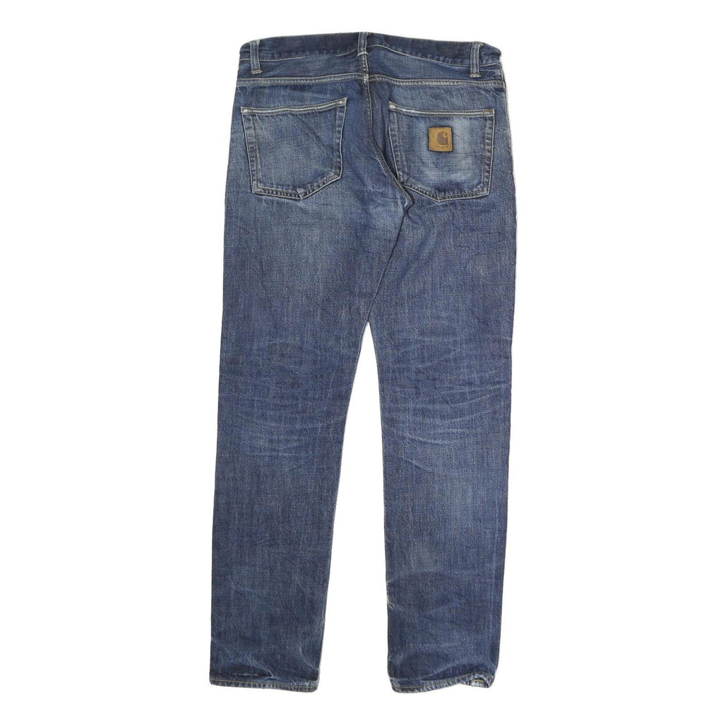 CARHARTT WIP Mens Jeans Blue Slim Straight Denim Medium W34 L30 Casual Wear