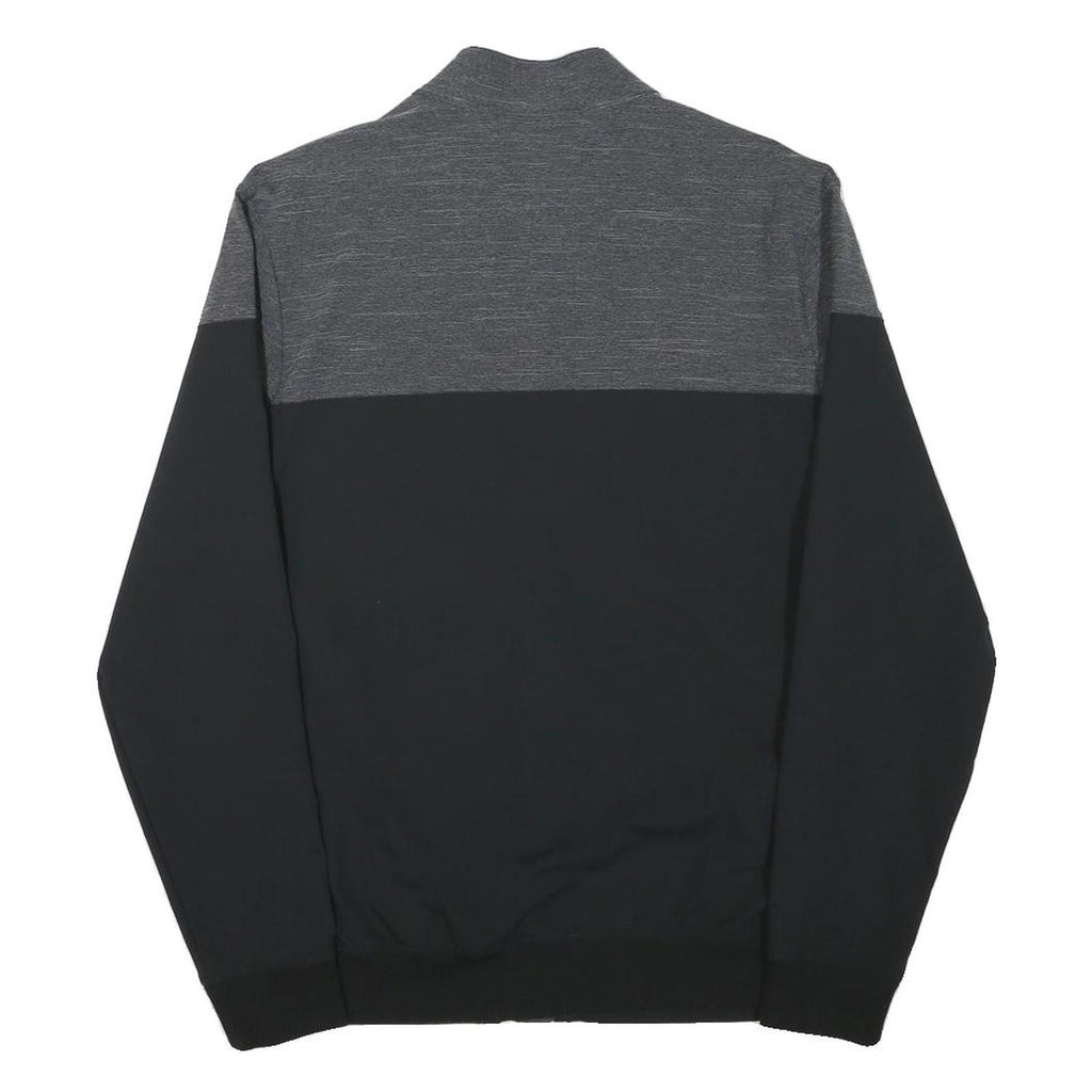 ADIDAS Mens Black & Grey Sports Zip Jacket S Polyester Blend Plain Stylish