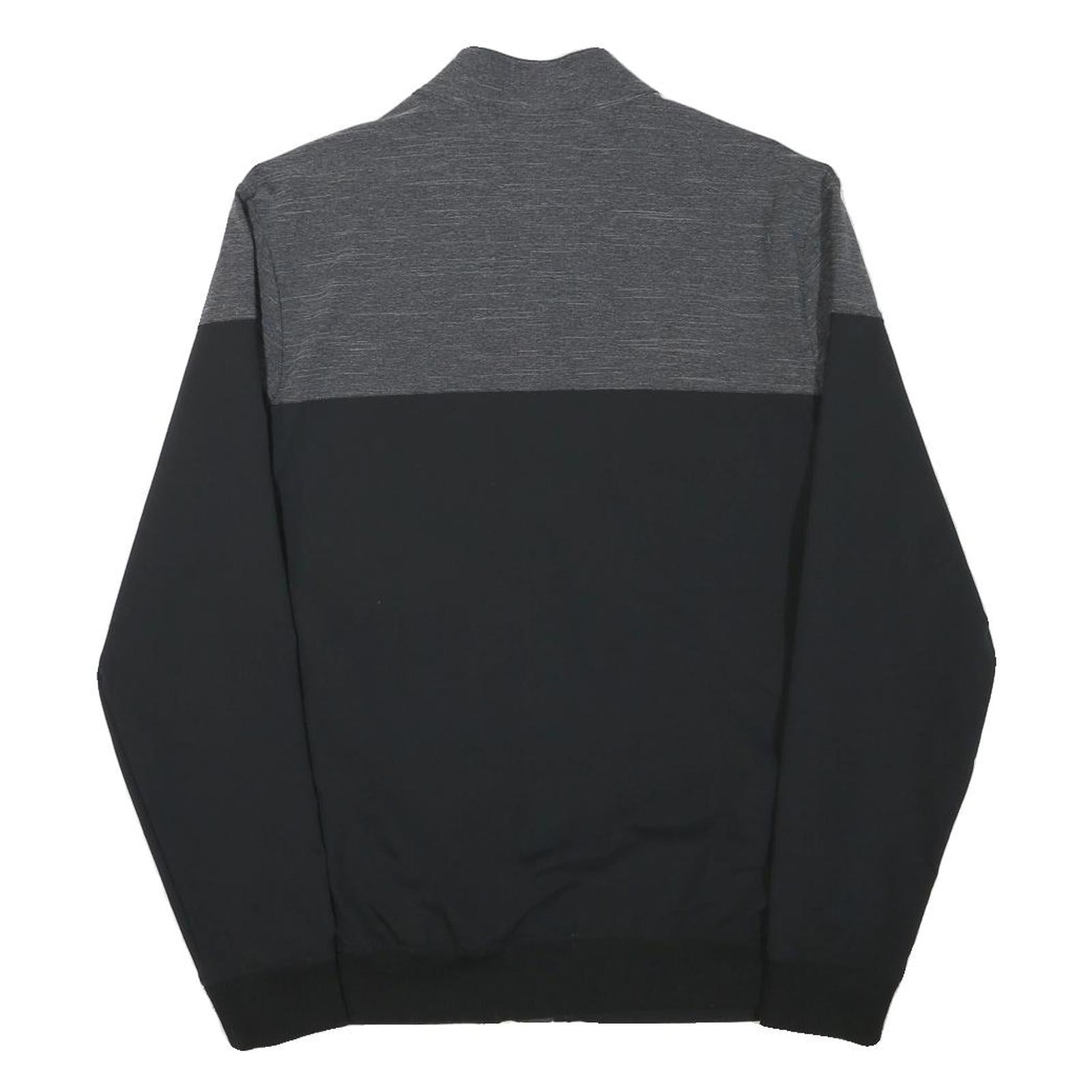 ADIDAS Mens Black & Grey Sports Zip Jacket S Polyester Blend Plain Stylish