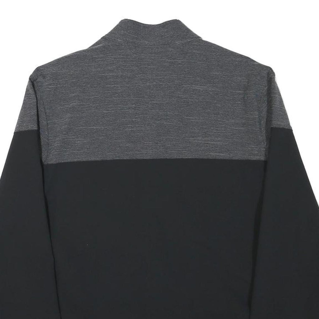 ADIDAS Mens Black & Grey Sports Zip Jacket S Polyester Blend Plain Stylish