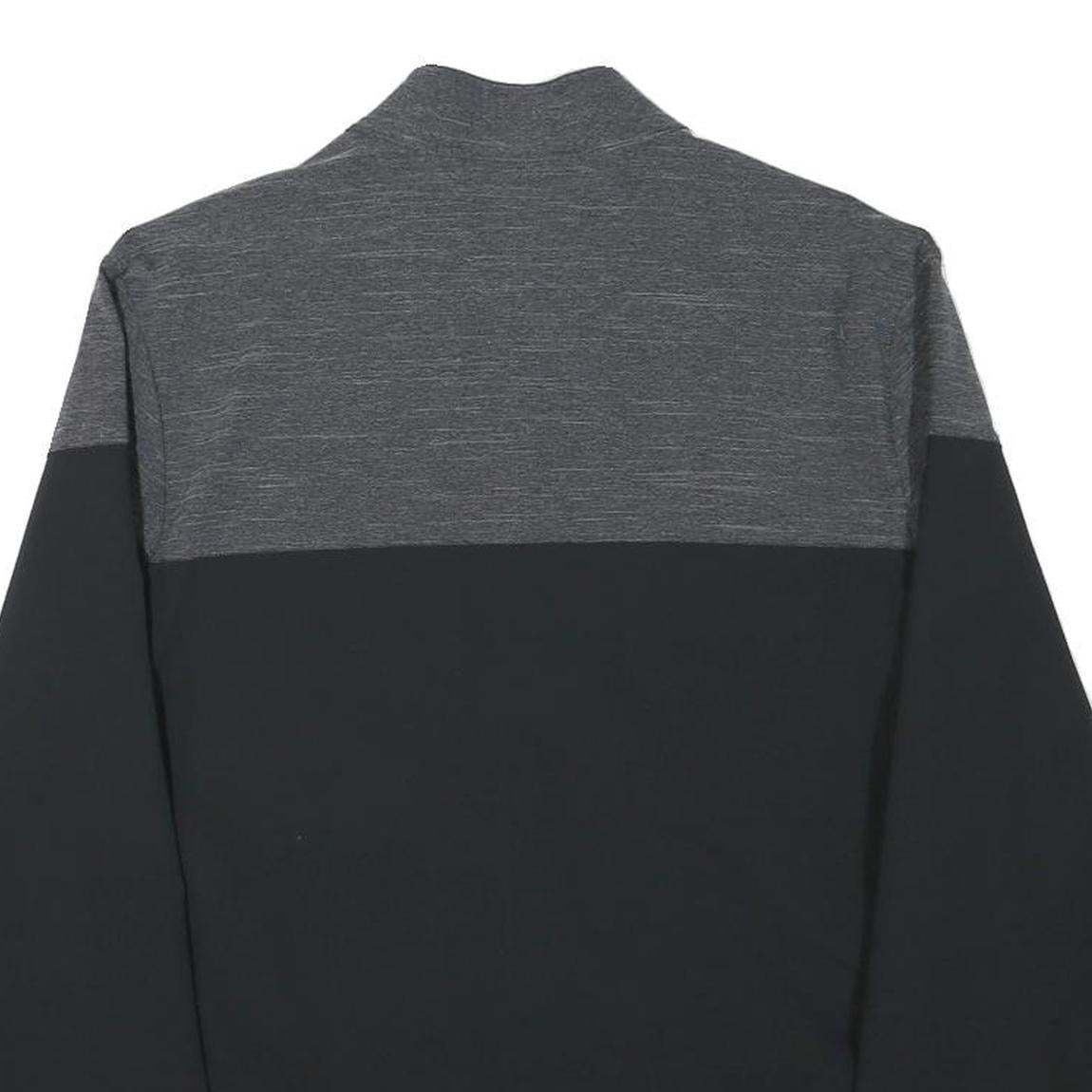 ADIDAS Mens Black & Grey Sports Zip Jacket S Polyester Blend Plain Stylish