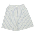 ILIO Womens Shorts White & Blue Striped Casual XXS W24 Cotton Blend