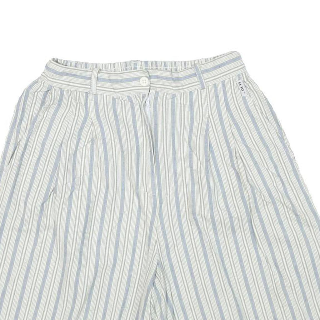 ILIO Womens Shorts White & Blue Striped Casual XXS W24 Cotton Blend