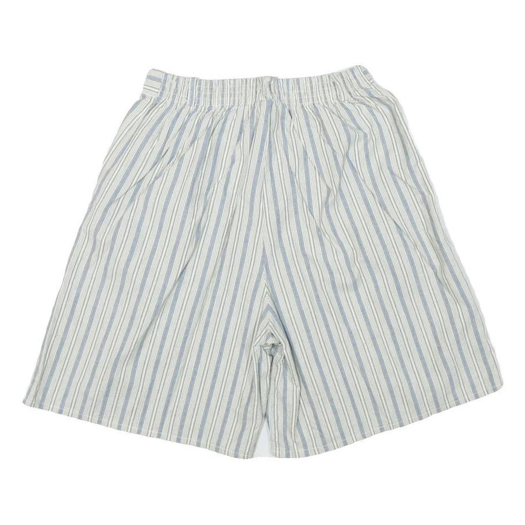 ILIO Womens Shorts White & Blue Striped Casual XXS W24 Cotton Blend