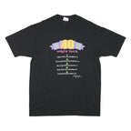 Mens Single Stitch Black Modern T-Shirt L Short Sleeve Crew Neck World Tour