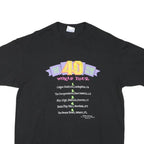 Mens Single Stitch Black Modern T-Shirt L Short Sleeve Crew Neck World Tour