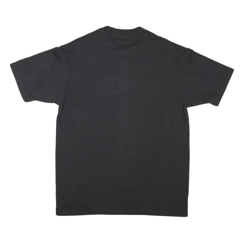 Mens Single Stitch Black Modern T-Shirt L Short Sleeve Crew Neck World Tour