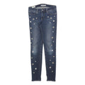 LEVI'S 711 Womens Jeans Blue Slim Skinny Denim Medium W27 L30 Star Embroidered