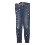 LEVI'S 711 Womens Jeans Blue Slim Skinny Denim Medium W27 L30 Star Embroidered