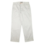 DOCKERS Mens Regular White Cotton Blend Trousers W34 L31 Classic Zip Pockets