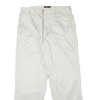 DOCKERS Mens Regular White Cotton Blend Trousers W34 L31 Classic Zip Pockets