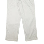 DOCKERS Mens Regular White Cotton Blend Trousers W34 L31 Classic Zip Pockets