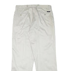 DOCKERS Mens Regular White Cotton Blend Trousers W34 L31 Classic Zip Pockets