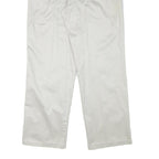 DOCKERS Mens Regular White Cotton Blend Trousers W34 L31 Classic Zip Pockets