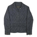 BARBOUR Womens Black Quilted Jacket XXS Polyester Blend Button Closure Elegant