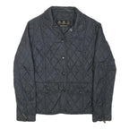 BARBOUR Womens Black Quilted Jacket XXS Polyester Blend Button Closure Elegant