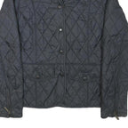 BARBOUR Womens Black Quilted Jacket XXS Polyester Blend Button Closure Elegant