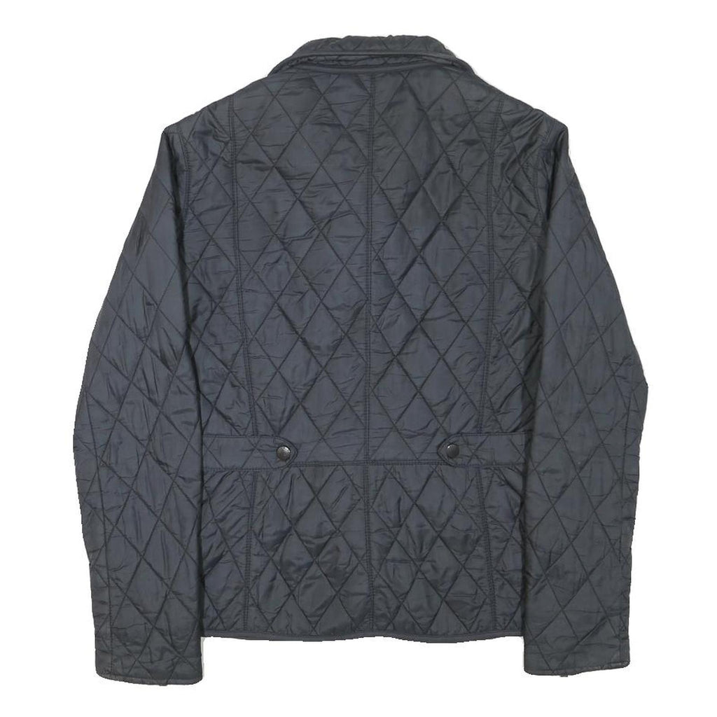 BARBOUR Womens Black Quilted Jacket XXS Polyester Blend Button Closure Elegant