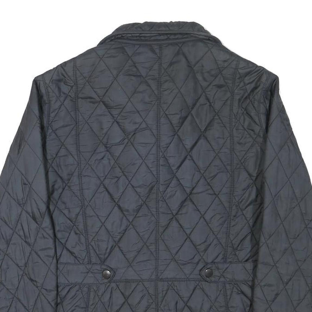 BARBOUR Womens Black Quilted Jacket XXS Polyester Blend Button Closure Elegant