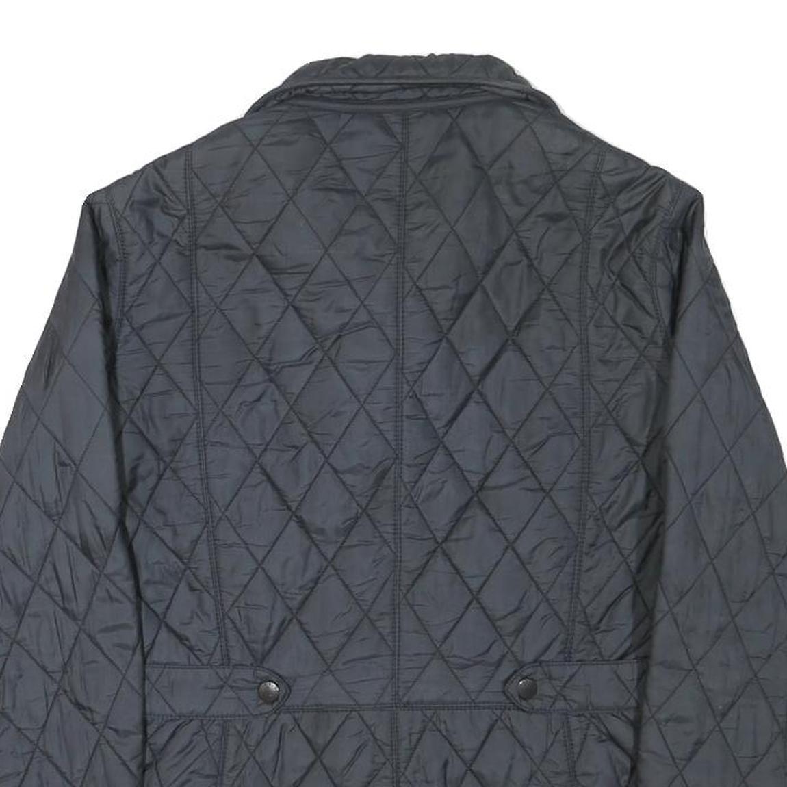 BARBOUR Womens Black Quilted Jacket XXS Polyester Blend Button Closure Elegant