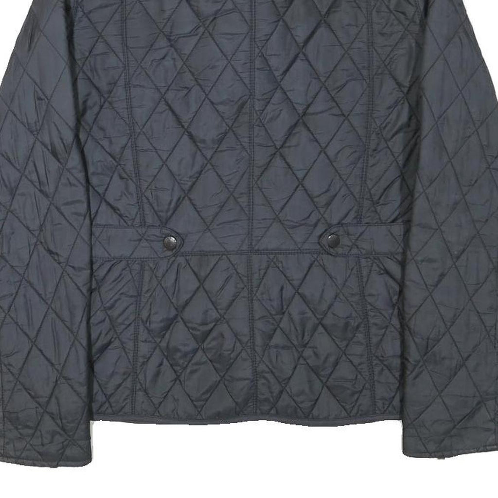 BARBOUR Womens Black Quilted Jacket XXS Polyester Blend Button Closure Elegant