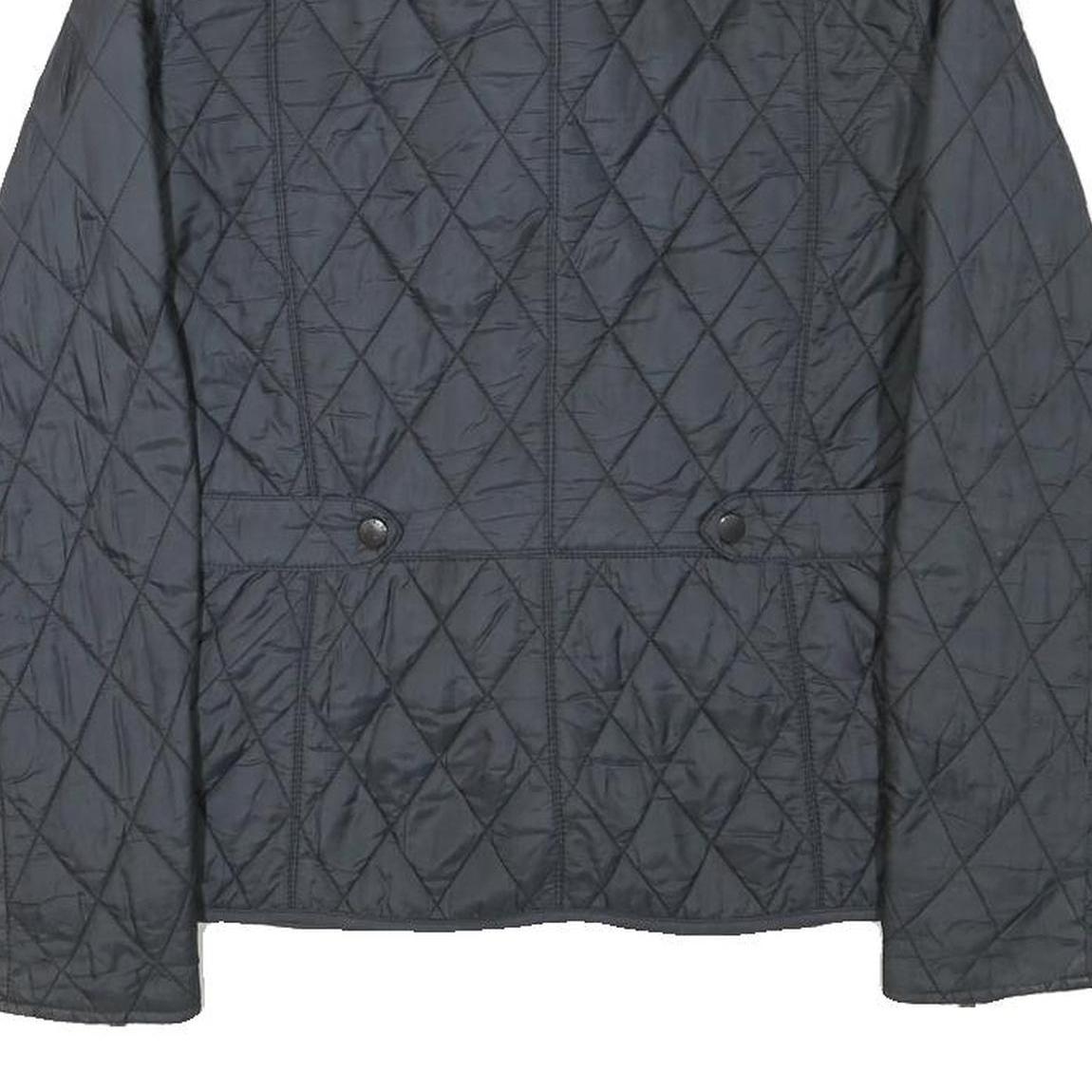 BARBOUR Womens Black Quilted Jacket XXS Polyester Blend Button Closure Elegant