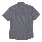 S.OLIVER Mens Black & White Striped Casual Shirt L Cotton Blend Short Sleeve