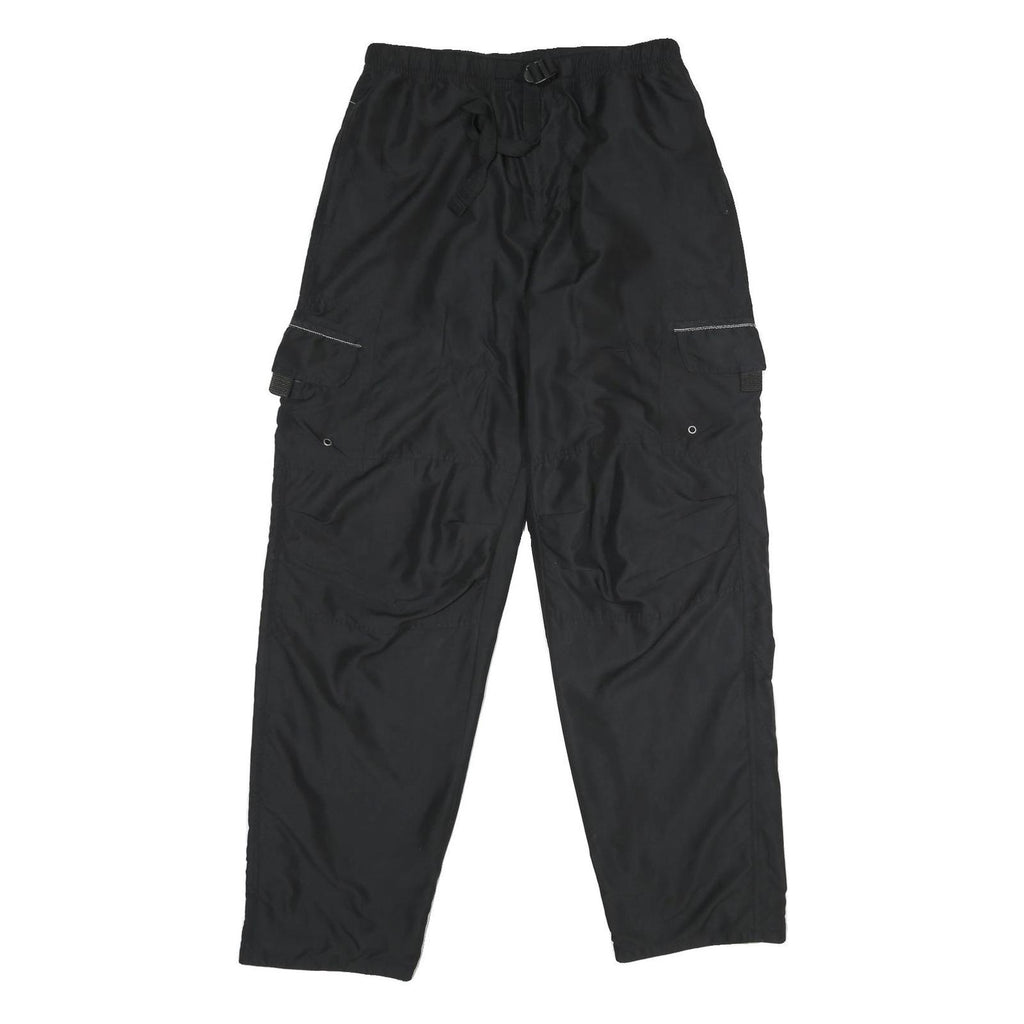 Mens Black Relaxed Drawstring Cargo Trousers W30 L32 Casual Lightweight