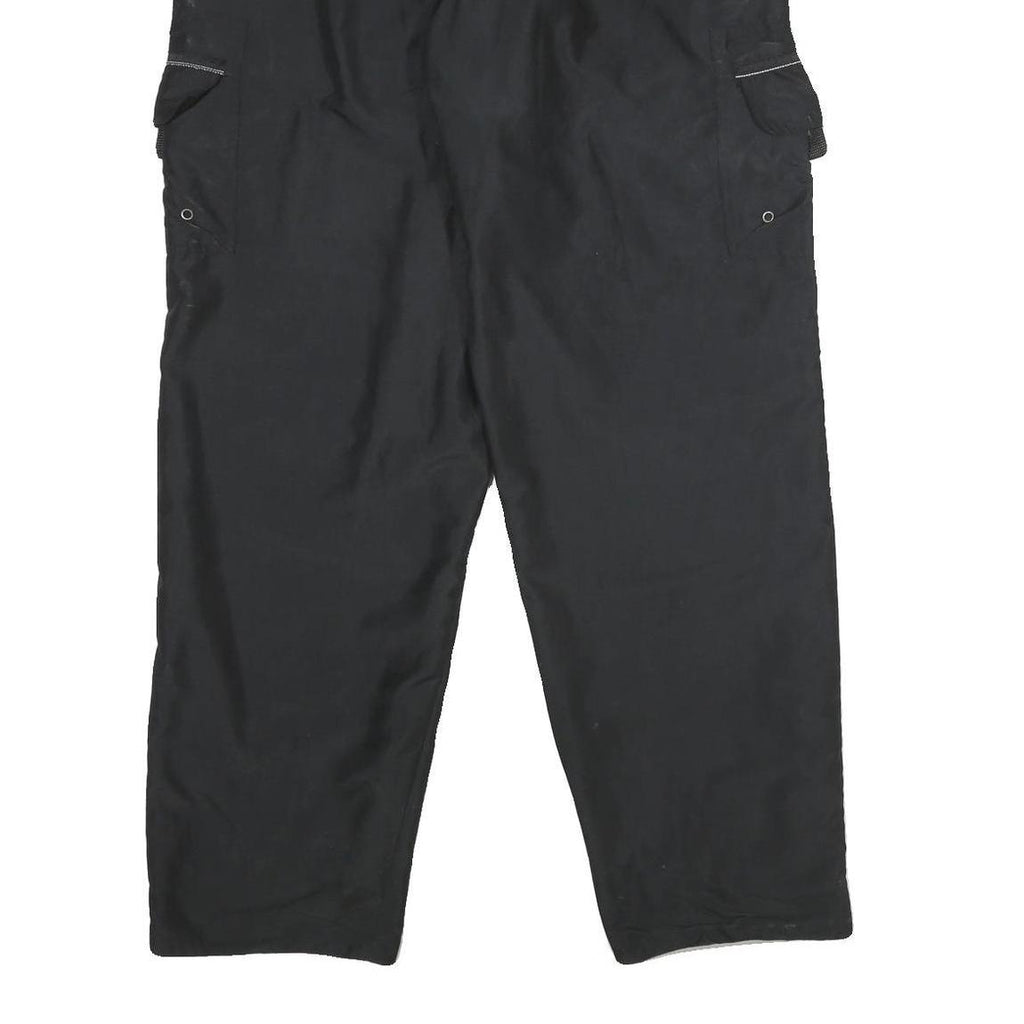Mens Black Relaxed Drawstring Cargo Trousers W30 L32 Casual Lightweight