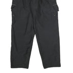Mens Black Relaxed Drawstring Cargo Trousers W30 L32 Casual Lightweight