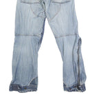 DICKIES Mens Jeans Blue Regular Tapered Denim Light W30 L32 Patchwork Button