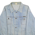 WRANGLER Mens Blue Denim Jacket XL Cotton Button Plain Classic Jeanwear