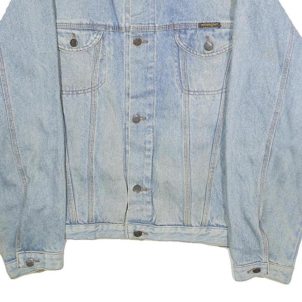 WRANGLER Mens Blue Denim Jacket XL Cotton Button Plain Classic Jeanwear