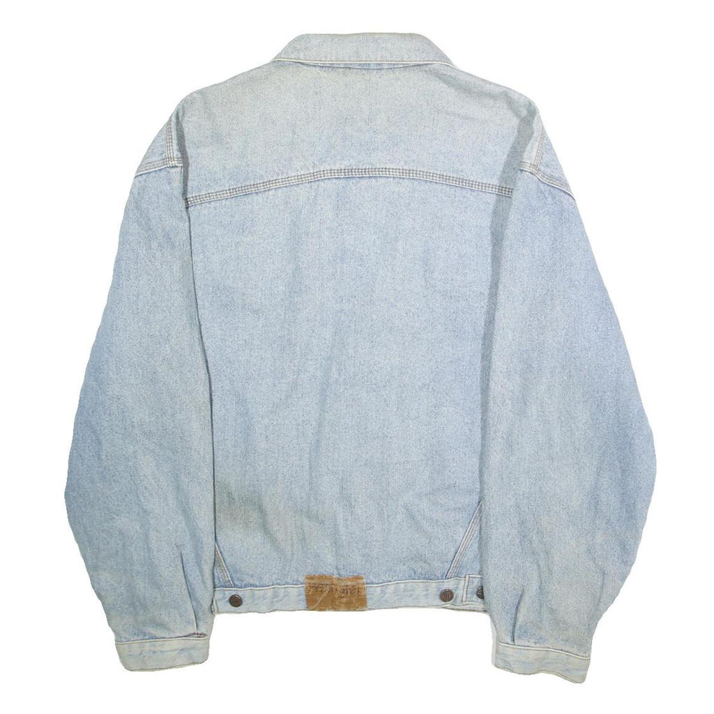 WRANGLER Mens Blue Denim Jacket XL Cotton Button Plain Classic Jeanwear