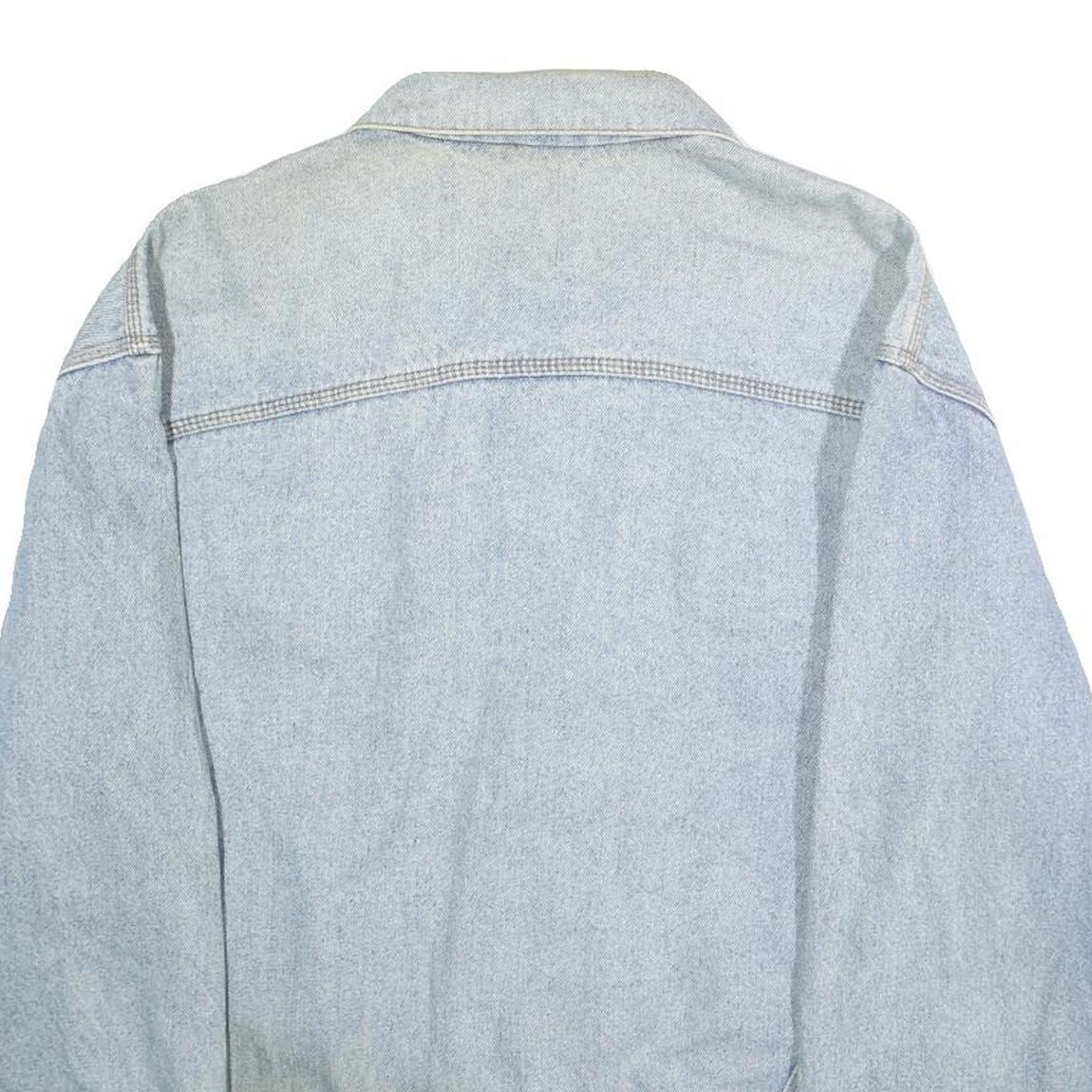WRANGLER Mens Blue Denim Jacket XL Cotton Button Plain Classic Jeanwear