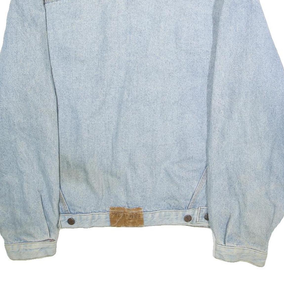 WRANGLER Mens Blue Denim Jacket XL Cotton Button Plain Classic Jeanwear